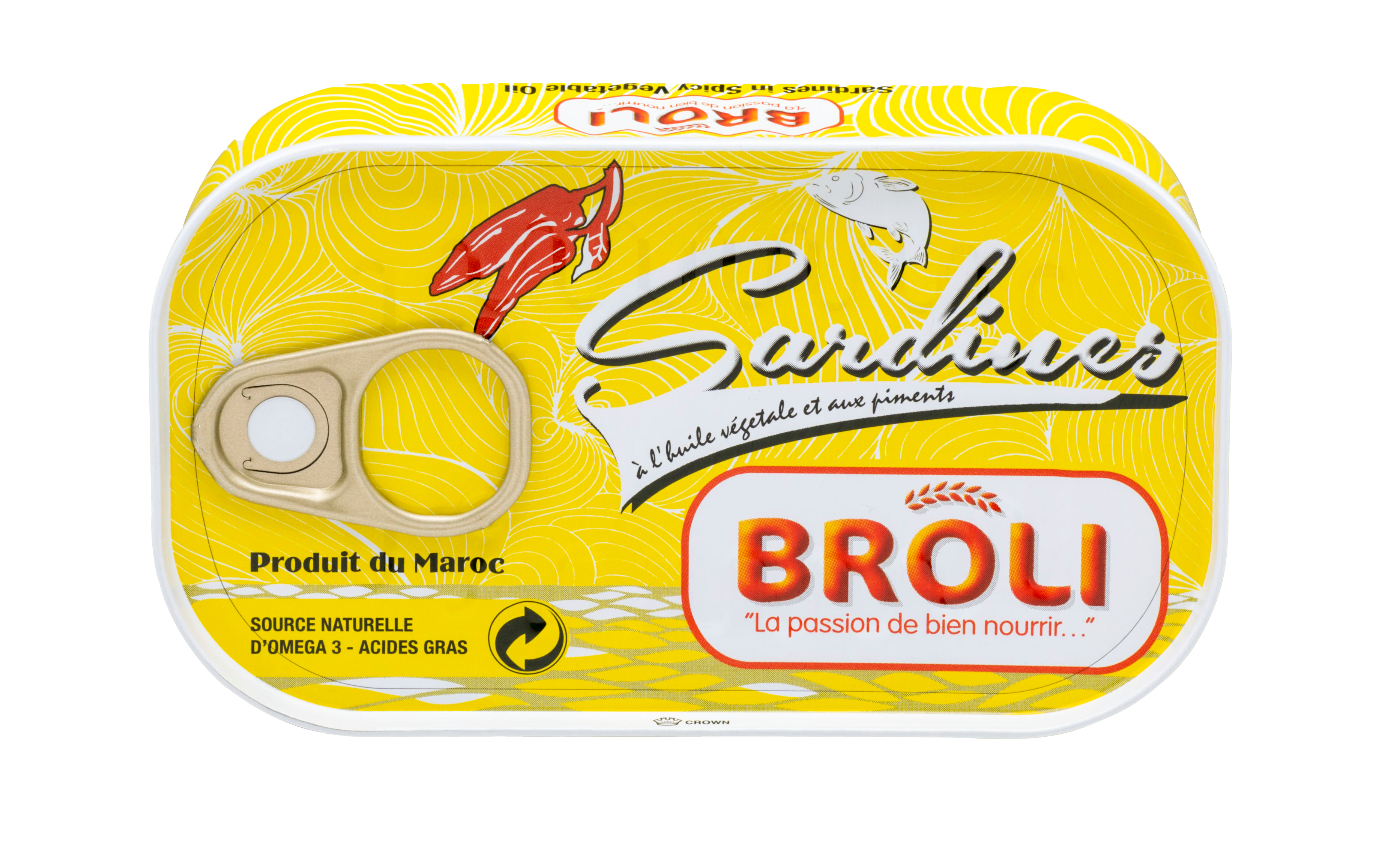 Sardines à huile végétale M pimentée Broli